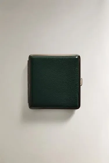 Zara Зеленый кожаный портсигар