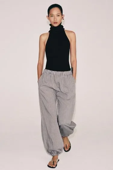 Брюки-багги в полоску — коллекция ZARA «ZW»