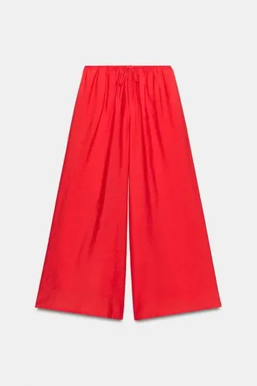 Zara Брюки палаццо на шнурке