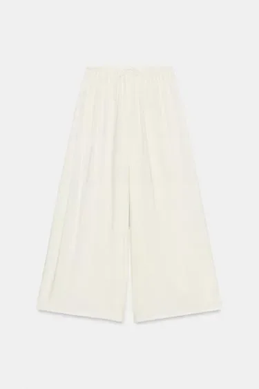 Zara Брюки палаццо на шнурке