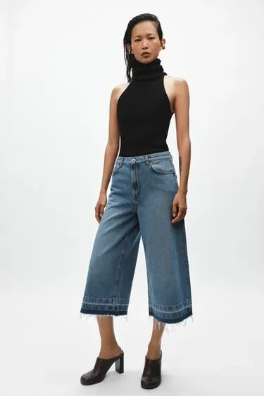 Широкие джинсовые шорты — коллекция ZARA «ZW»