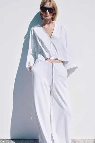 Zara Топ-накидка из плотного хлопка