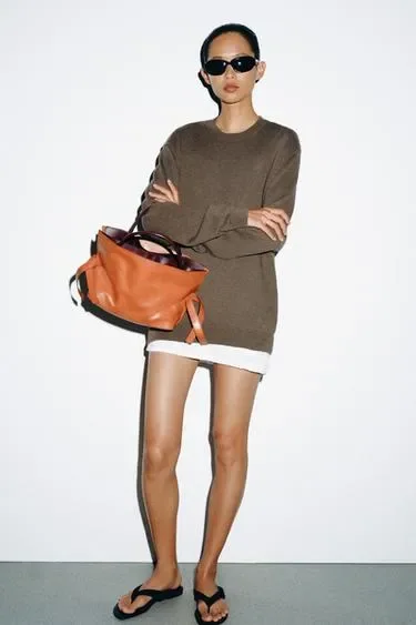 Zara Кожаная сумка с клапаном