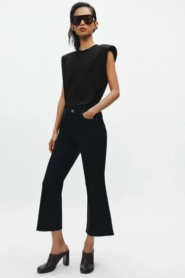 Zara Укороченные джинсы-клеш со средней посадкой — коллекция ZARA «ZW»