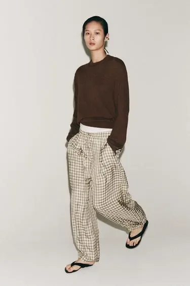 Свободные брюки в клетку коллекция ZARA «ZW»