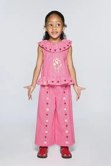 Топ в полоску с вышивкой SISSEL EDELBO X ZARA KIDS