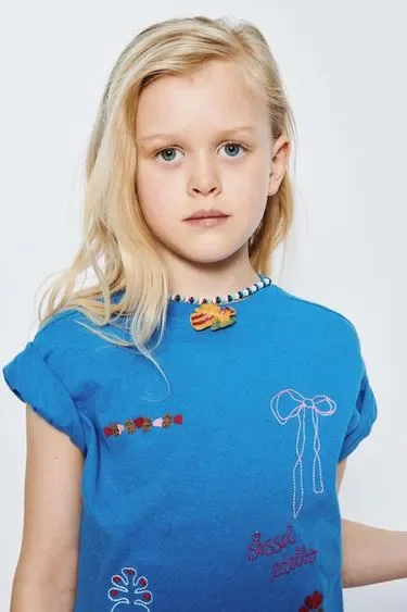 Футболка с вышивкой SISSEL EDELBO X ZARA KIDS