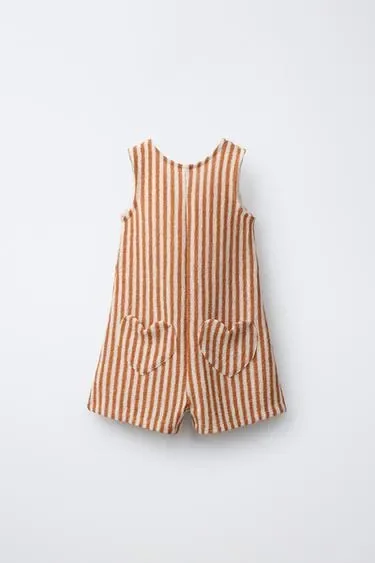 Zara Короткий комбинезон в полоску с карманами