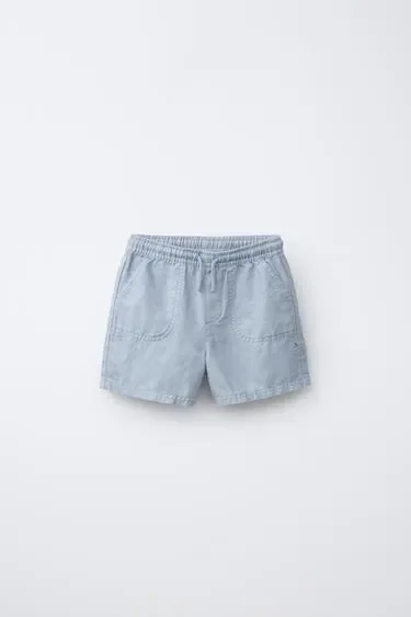 Zara Бермуды из хлопка и льна