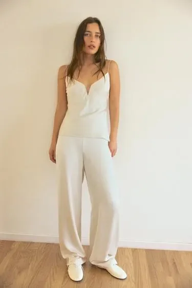 Zara Атласный топ в бельевом стиле