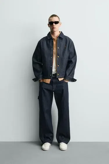 Zara Джинсовая куртка свободного кроя с вышивкой