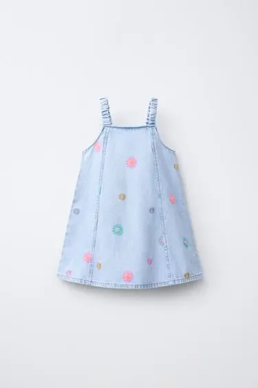 Zara Джинсовое платье с вышивкой купить с доставкой.