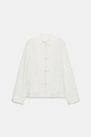 Рубашка в полоску с навесными петлями коллекция ZARA «ZW»