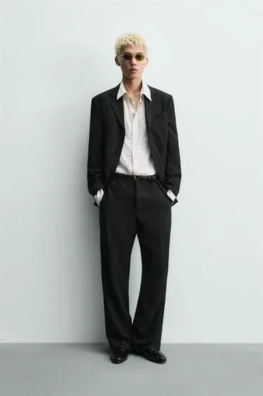 Zara Блейзер из вискозы и льна свободного кроя