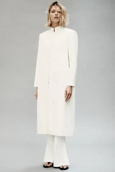 Zara Классическое пальто из льна — коллекция ZARA «ZW»