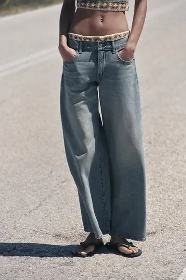 Джинсы Z1975 LOOSE FIT со средней посадкой и вязаными деталями