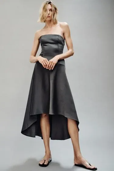 Атласное асимметричное платье коллекция ZARA «ZW»