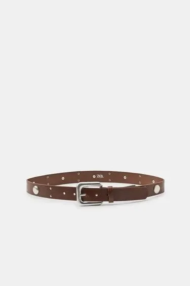 Zara Кожаный ремень с заклепками