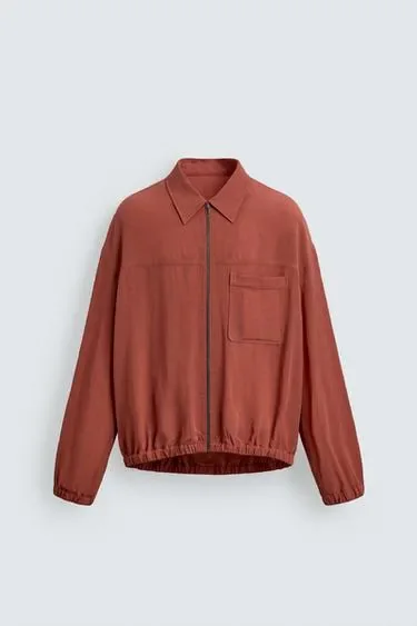 Zara Куртка-рубашка свободного кроя с молнией купить с доставкой.