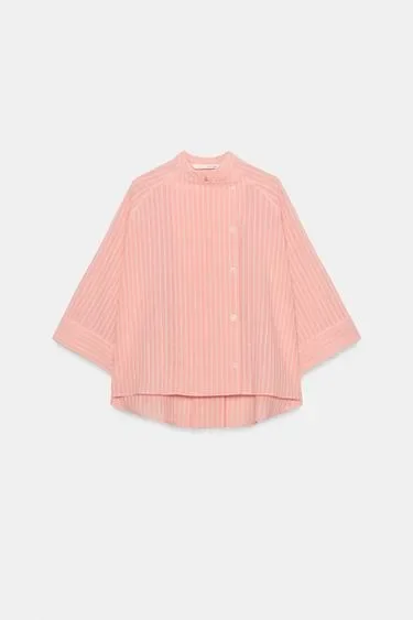 Рубашка в полоску асимметричного кроя коллекция ZARA «ZW»