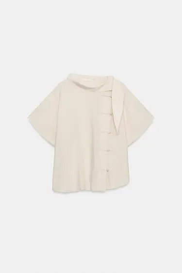 Свободная блуза с застежками — коллекция ZARA «ZW»