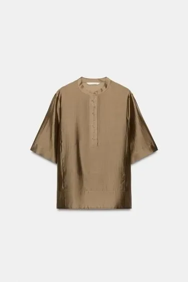 Zara Свободная атласная блуза — коллекция ZARA «ZW»
