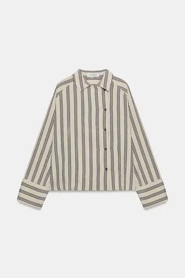 Zara Рубашка оверсайз в полоску — коллекция ZARA «ZW»