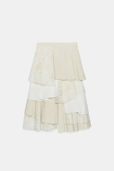 Zara Юбка миди в стиле пэчворк — коллекция ZARA «ZW» лимитированная серия