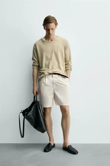 Zara Лонгслив жаккард в полоску