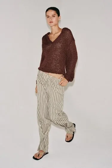 Брюки прямого кроя в полоску — коллекция ZARA «ZW»