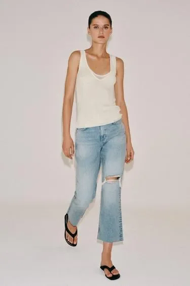 Zara Укороченные джинсы   со средней посадкой — коллекция ZARA «ZW»
