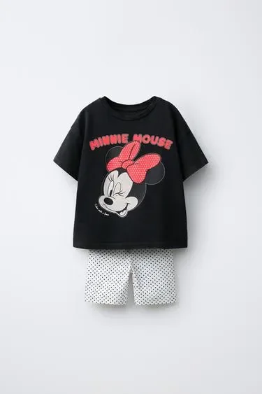 Zara Комплект из футболки и легинсов в горошек минни маус © DISNEY