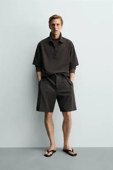 Zara Техническое поло с молнией купить с доставкой.