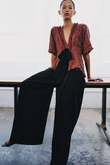 Топ с баской и бахромой — коллекция ZARA «ZW»