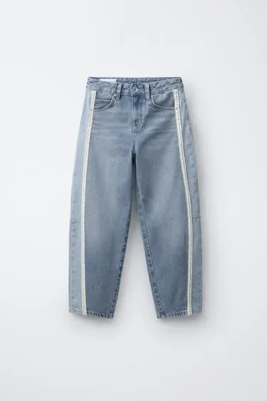 Zara Джинсы баллон с вышивкой