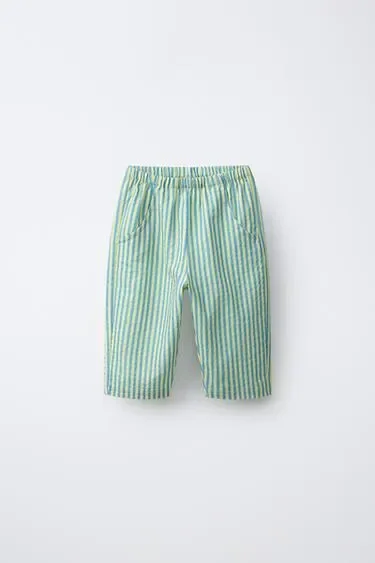 Zara Брюки багги в полоску