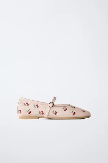 Zara Балетки с вышивкой вишни