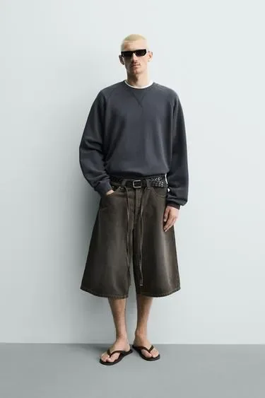 Zara Джинсовые шорты с поясом купить с доставкой.