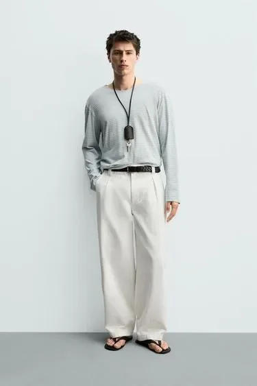 Zara Джинсы чинос FIT со складками купить с доставкой.