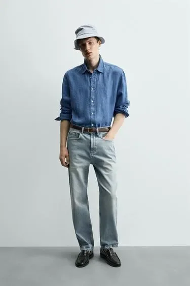 Zara Джинсы прямого кроя длиной до щиколотки