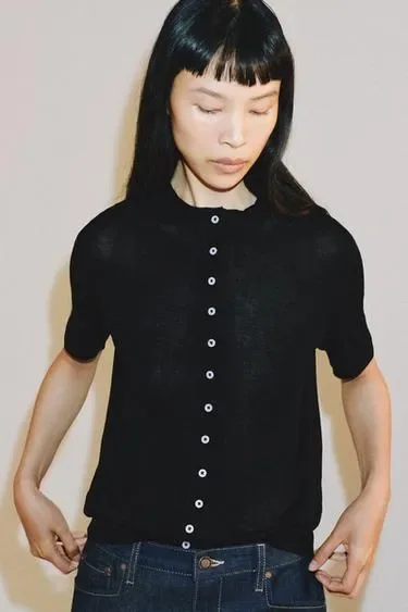 Zara Кардиган с короткими рукавами