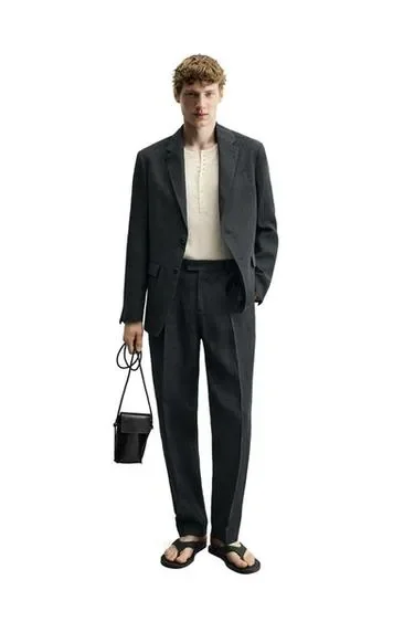 Zara Блейзер классического кроя из 100% льна купить с доставкой.