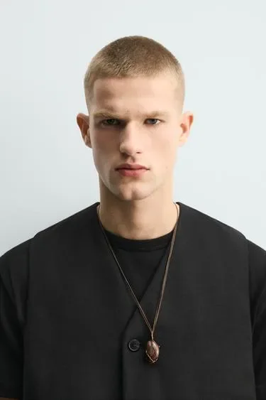 Zara Ожерелье-шнурок с круглой подвеской