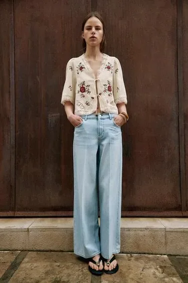 Zara Джинсы Z1975  со средней посадкой и заутюженными стрелками