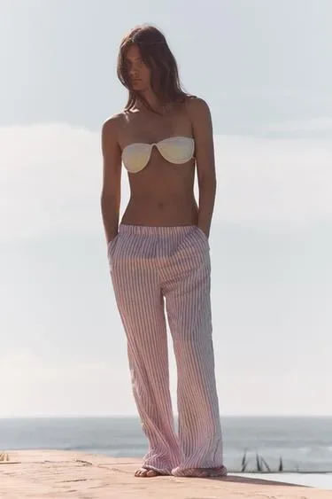 Zara Брюки-пижама в полоску