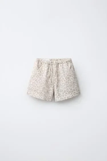 Zara Джинсовые шорты с анималистичным принтом