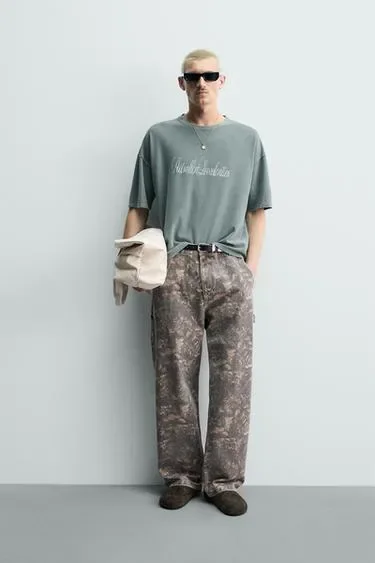 Zara Футболка оверсайз с надписью