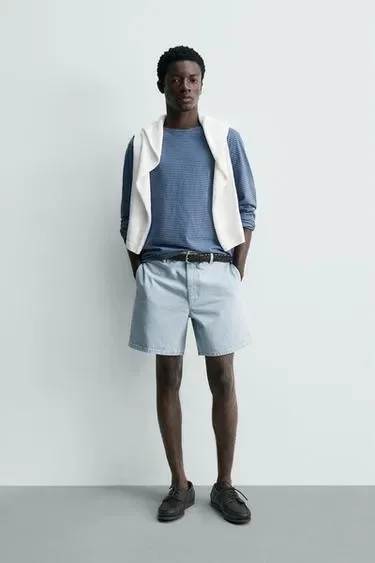 Zara Джинсовые шорты-чиносы