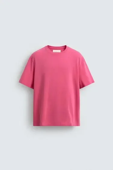 Zara Футболка среднего веса с коротким рукавом купить с доставкой.