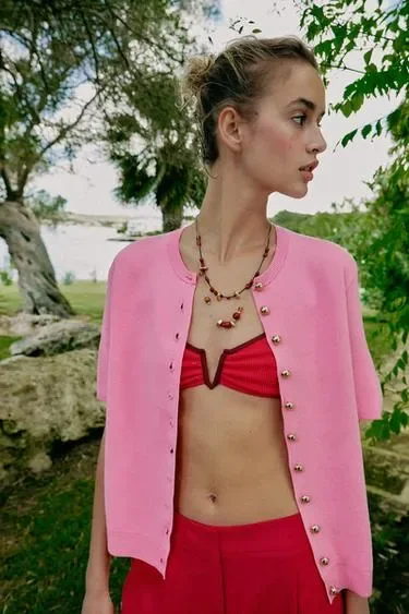 Zara Кардиган с короткими рукавами